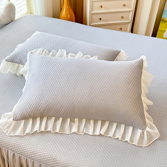 91家纺网 家纺一手货源 找家纺 后庭寝室 2026新款豆豆席乳胶凉席夏被四件套-盛世花开系列 盛世花开-浅灰