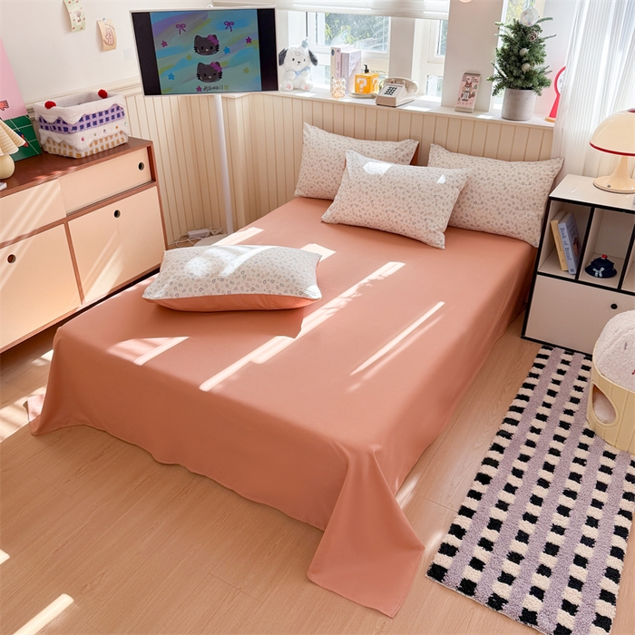 91家纺网 家纺一手货源 找家纺 鑫佳居 2026新款古法仿棉小清新印花单床单 花田