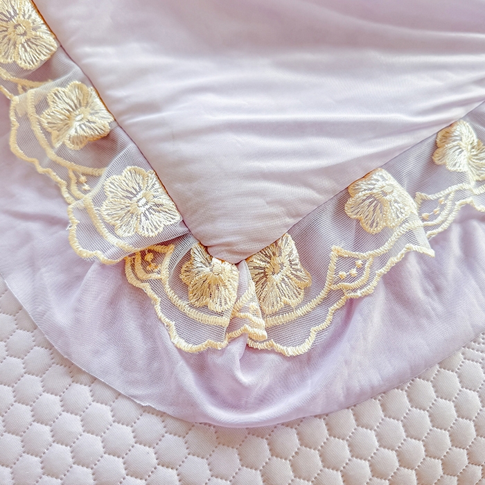 91家纺网 家纺一手货源 找家纺 后庭寝室 2026新款豆豆席乳胶凉席夏被四件套-盛世花开系列 盛世花开-浅紫