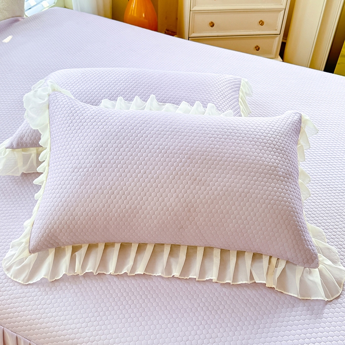 91家纺网 家纺一手货源 找家纺 后庭寝室 2026新款豆豆席乳胶凉席夏被四件套-盛世花开系列 盛世花开-浅紫