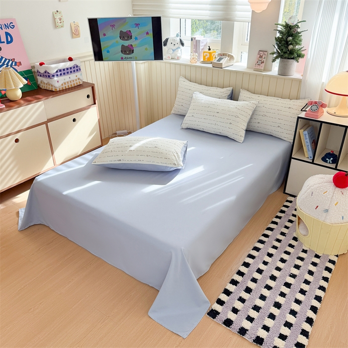 91家纺网 家纺一手货源 找家纺 鑫佳居 2026新款古法仿棉小清新印花单床单 鱼梦