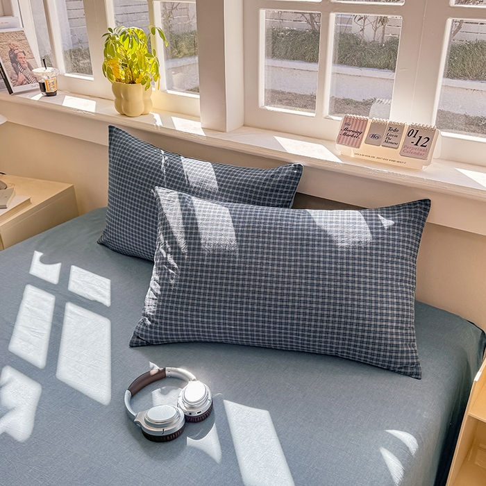 91家纺网 家纺一手货源 找家纺 （总）梦依依 2026新款全棉色织水洗棉大豆被四件套系列