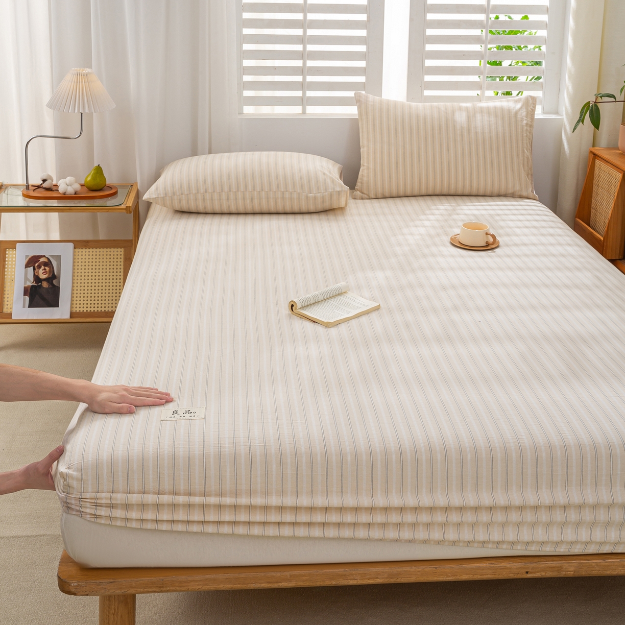 91家纺网 家纺一手货源 找家纺 恋人优选 2026新款纯棉色织床笠--有标款 简希米条