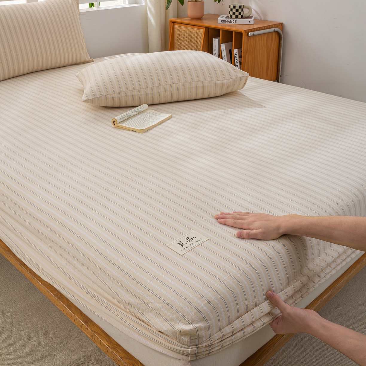 91家纺网 家纺一手货源 找家纺 恋人优选 2026新款纯棉色织床笠--有标款 简希米条