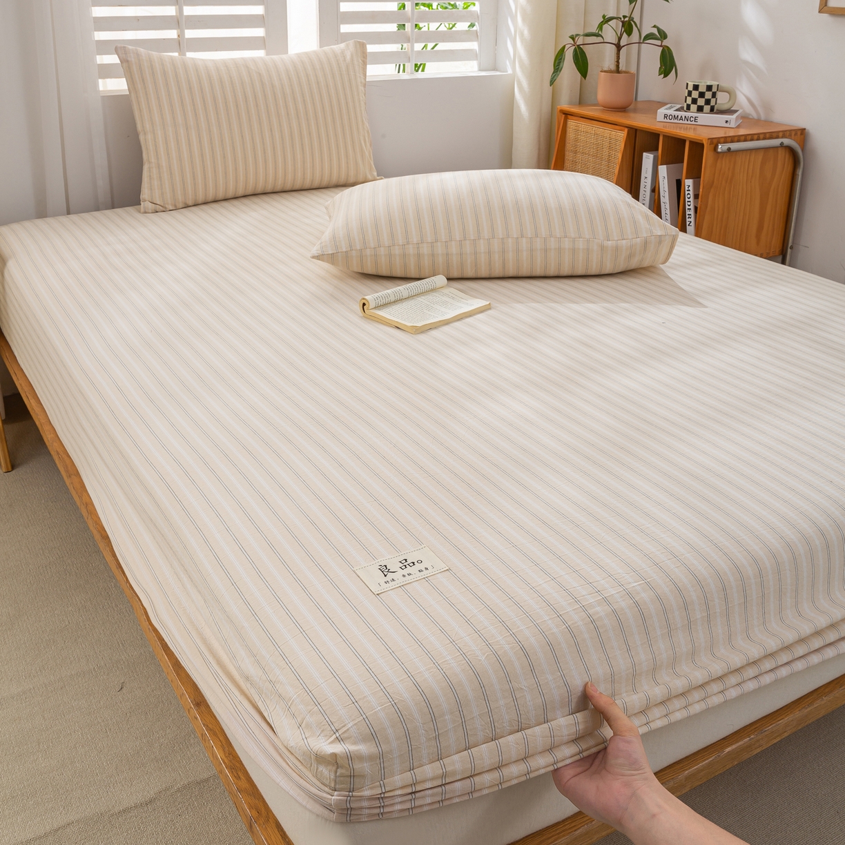 91家纺网 家纺一手货源 找家纺 恋人优选 2026新款纯棉色织床笠--有标款 简希米条