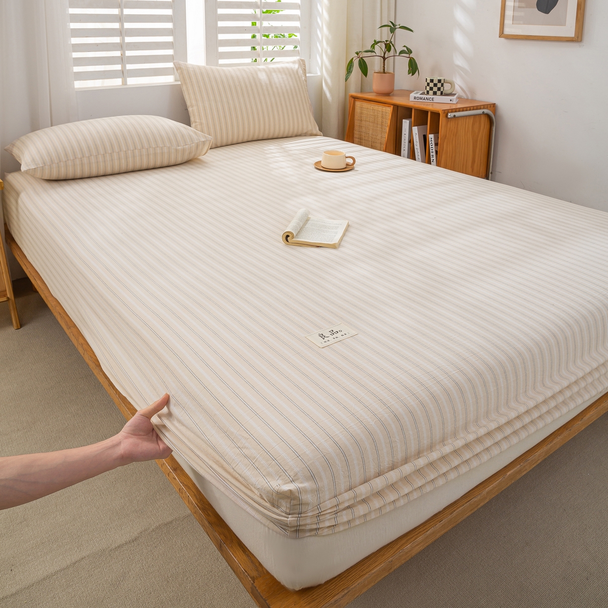 91家纺网 家纺一手货源 找家纺 恋人优选 2026新款纯棉色织床笠--有标款 简希米条