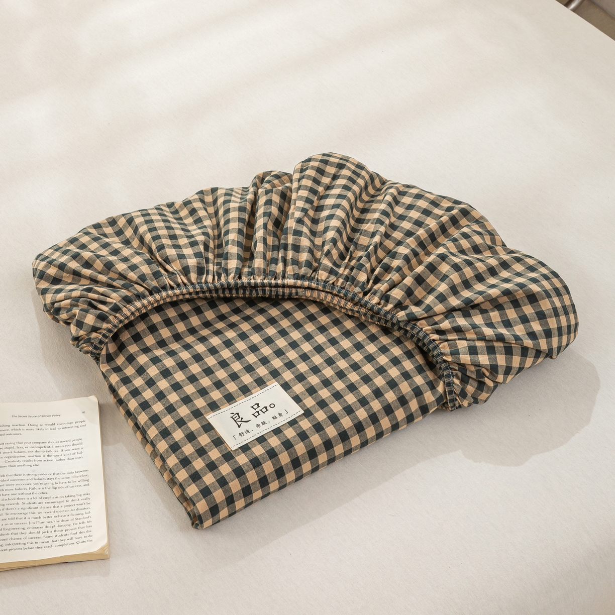 91家纺网 家纺一手货源 找家纺 恋人优选 2026新款纯棉色织床笠--有标款 素格-绿