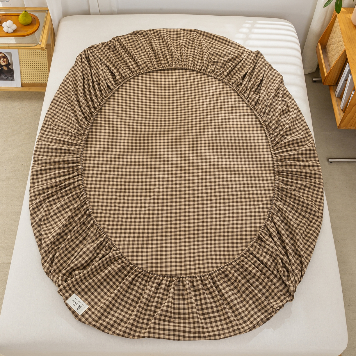 91家纺网 家纺一手货源 找家纺 恋人优选 2026新款纯棉色织床笠--有标款 素格-咖