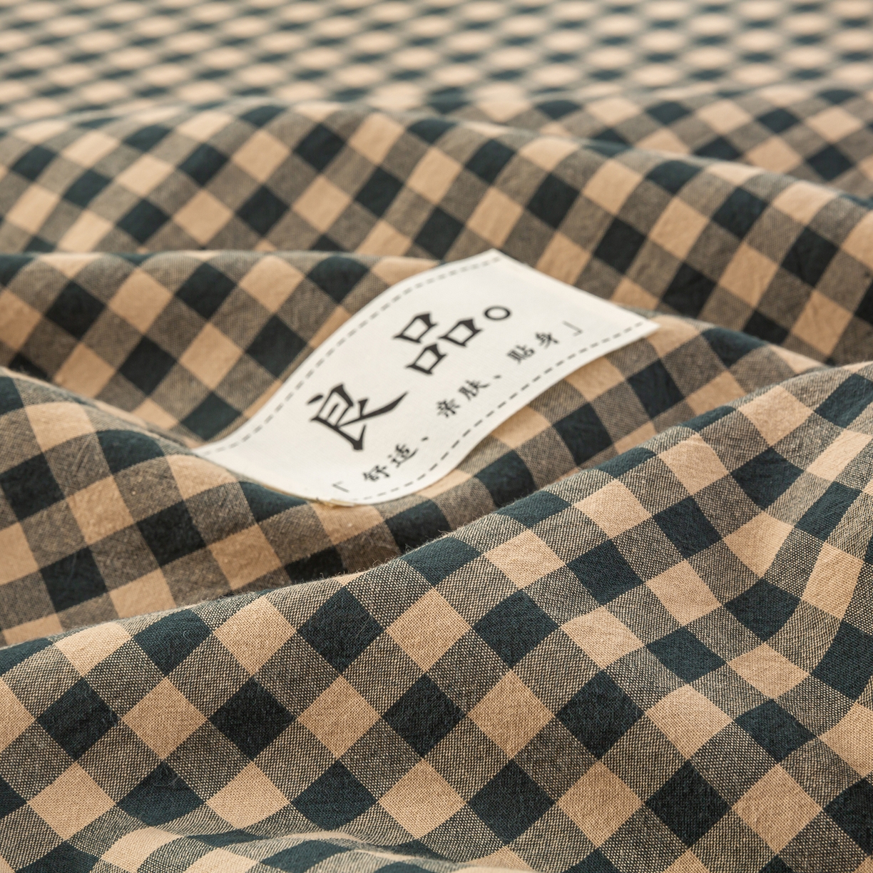 91家纺网 家纺一手货源 找家纺 恋人优选 2026新款纯棉色织床笠--有标款 素格-绿