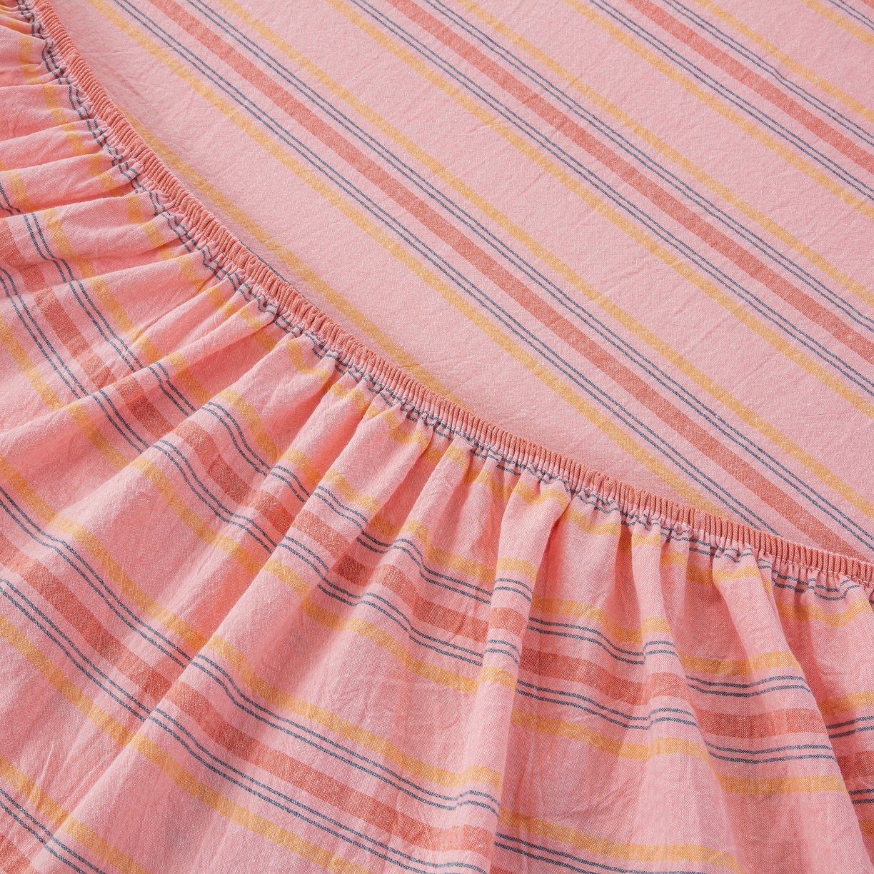 91家纺网 家纺一手货源 找家纺 恋人优选 2026新款纯棉色织床笠--有标款 娇韵粉