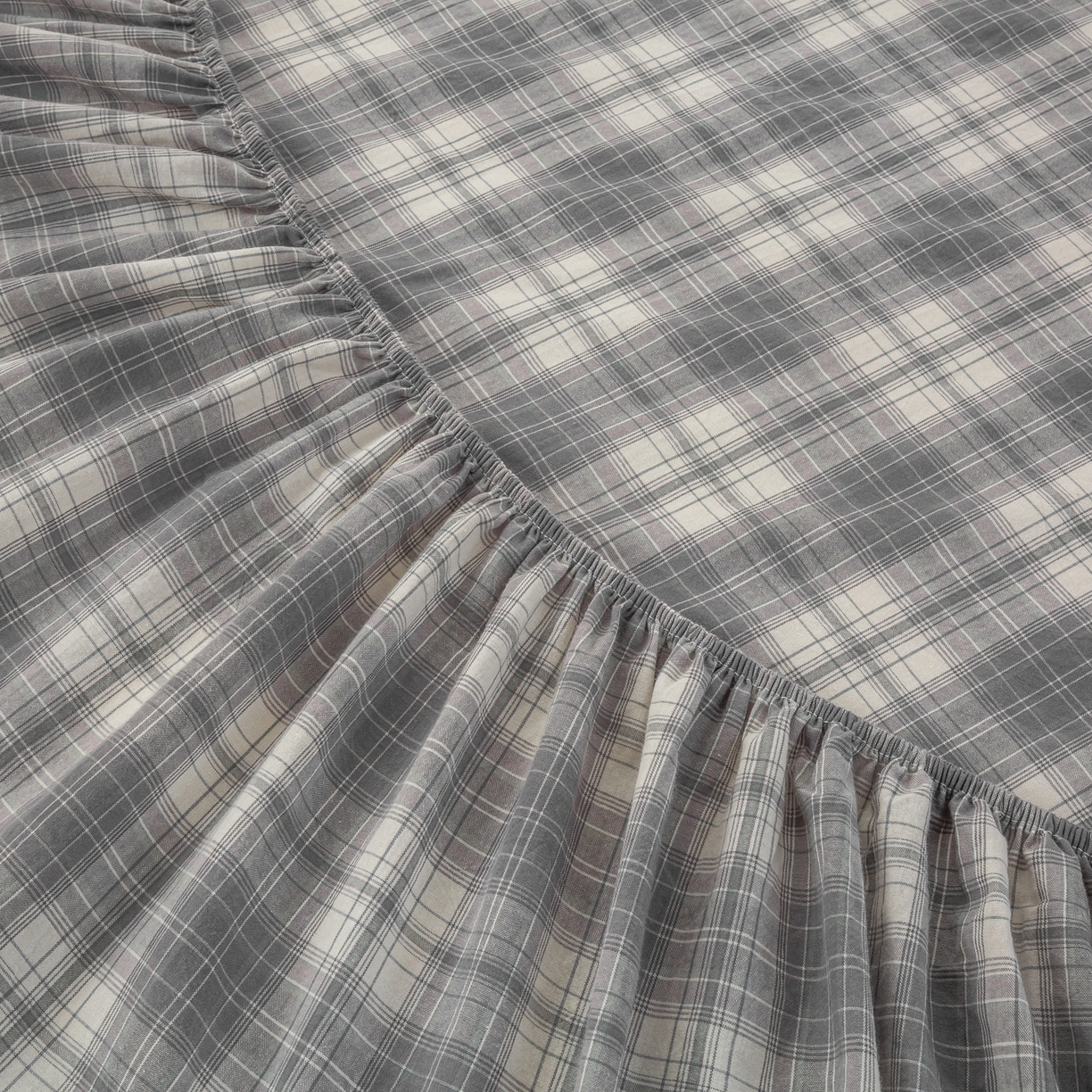 91家纺网 家纺一手货源 找家纺 恋人优选 2026新款纯棉色织床笠--有标款 格韵灰