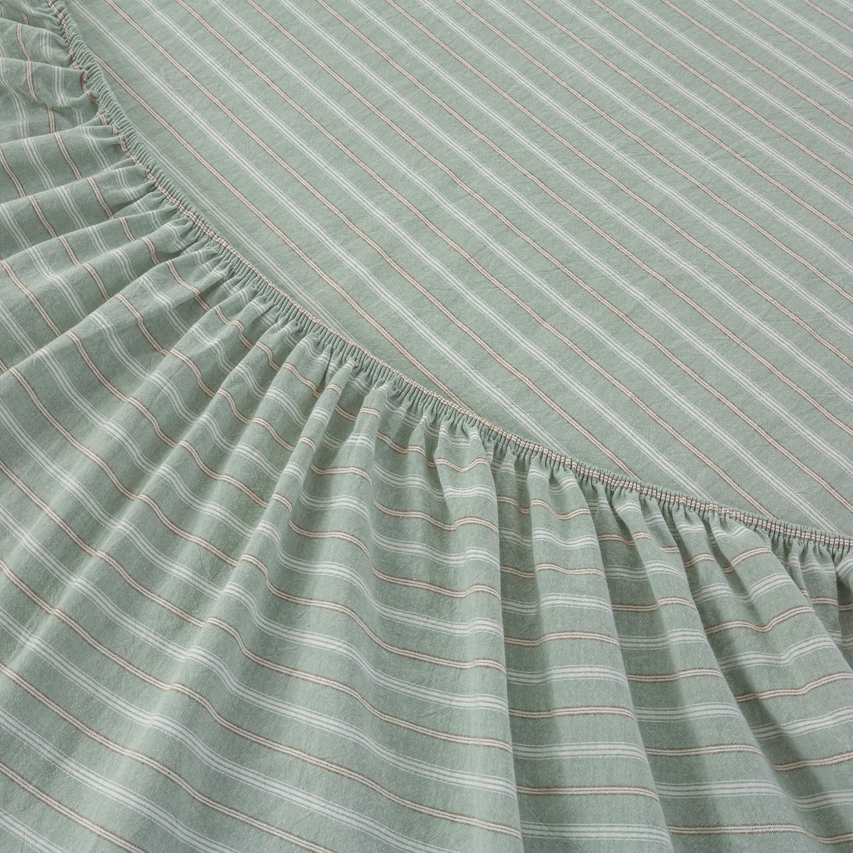 91家纺网 家纺一手货源 找家纺 恋人优选 2026新款纯棉色织床笠--有标款 简希绿条