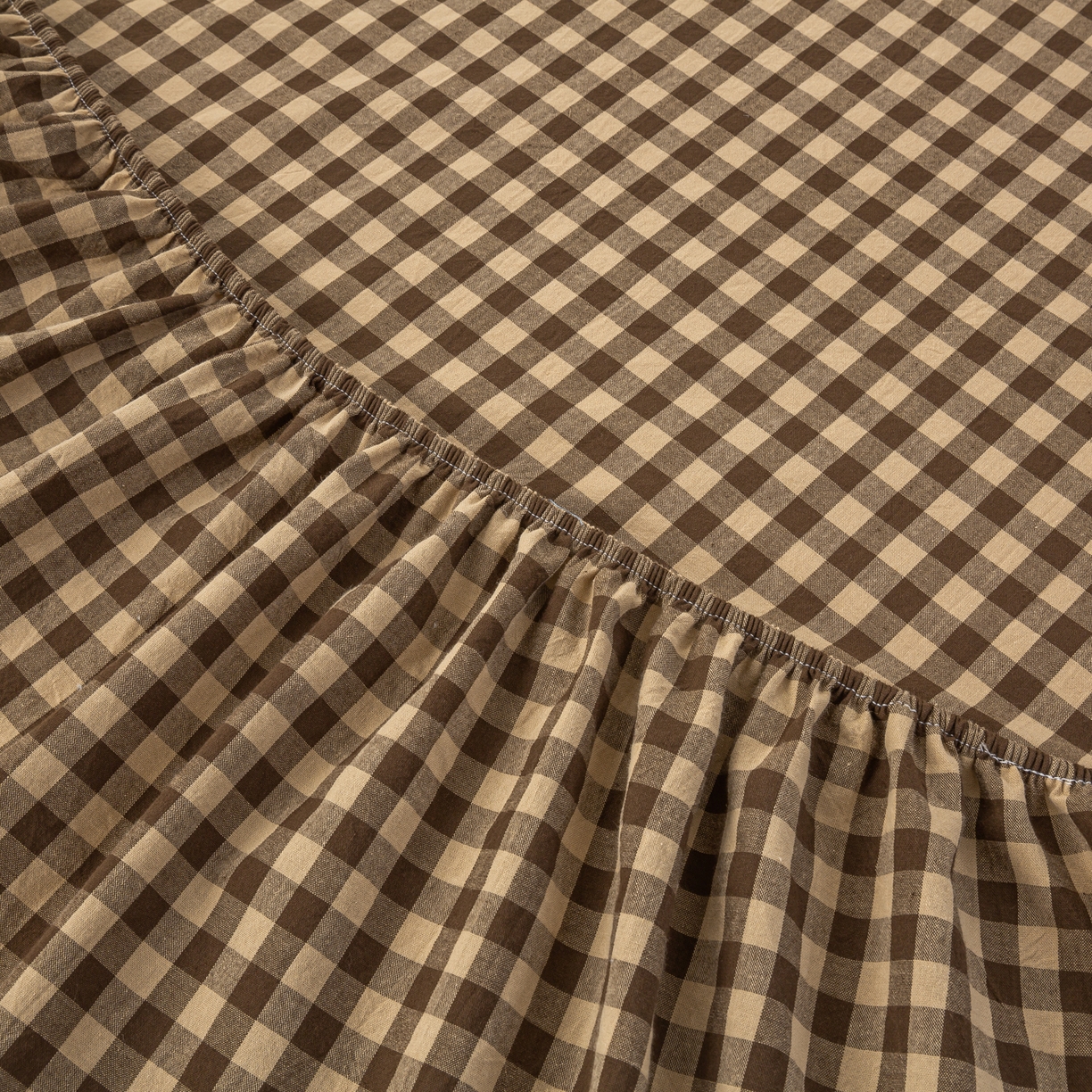 91家纺网 家纺一手货源 找家纺 恋人优选 2026新款纯棉色织床笠--有标款 素格-咖