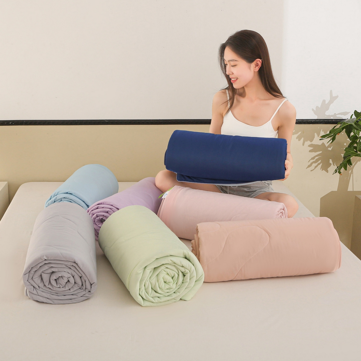 91家纺网 家纺一手货源 找家纺 （总）天之悦家纺 2026新款A类冰淇淋冰皮小凉被夏被夏凉被空调被子被芯