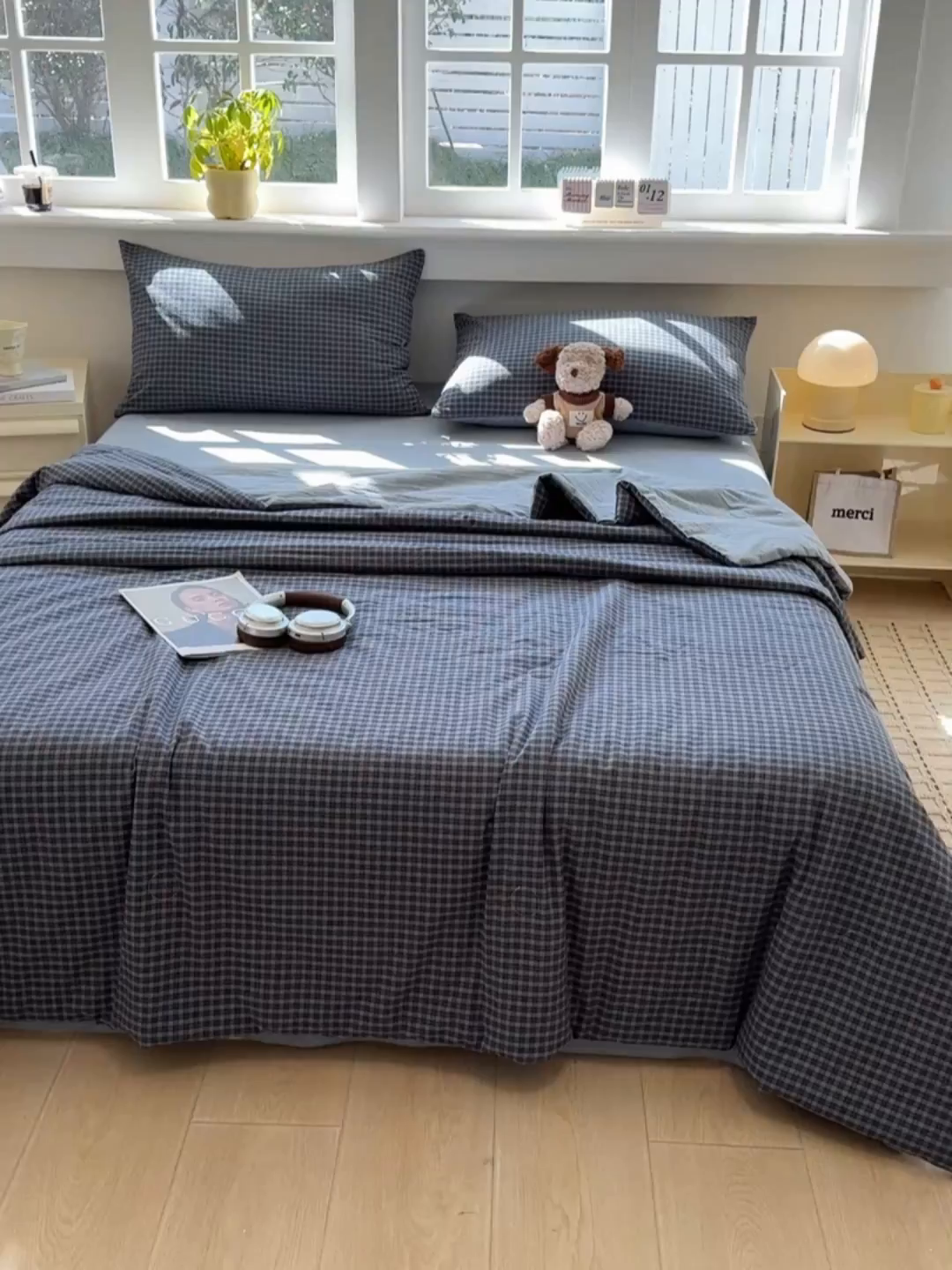 91家纺网 家纺一手货源 找家纺 梦依依 2026新款全棉色织水洗棉大豆被四件套系列 巴赫兰