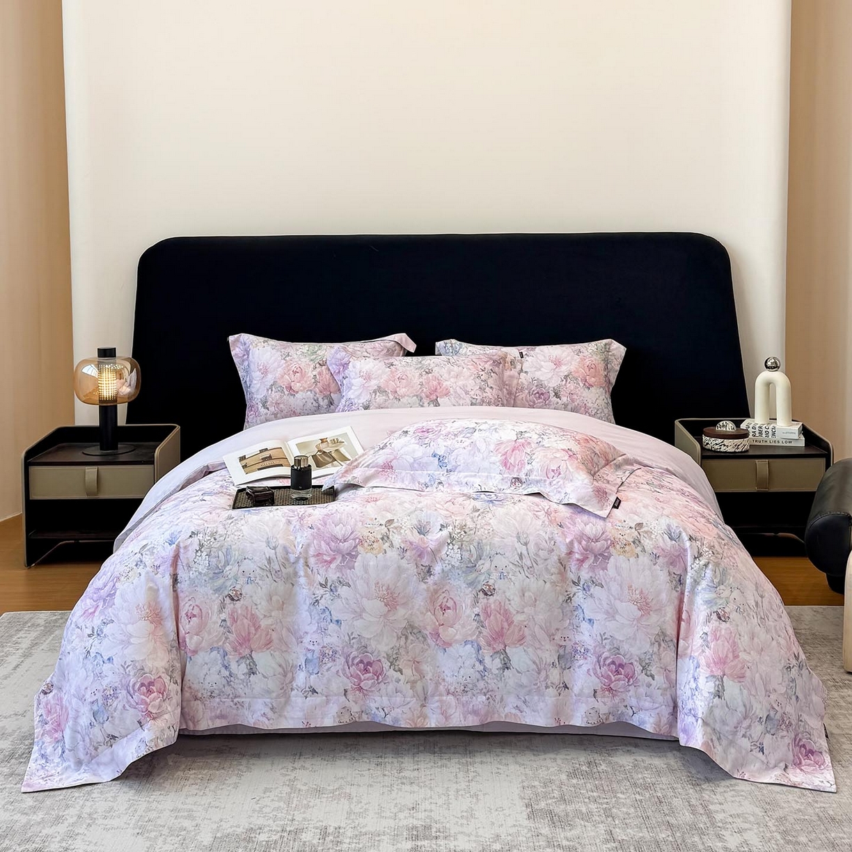 91家纺网 家纺一手货源 找家纺 （总）2026新款A类100支长绒棉纯棉四件套全棉数码印花被套床单床笠田园风床上用品