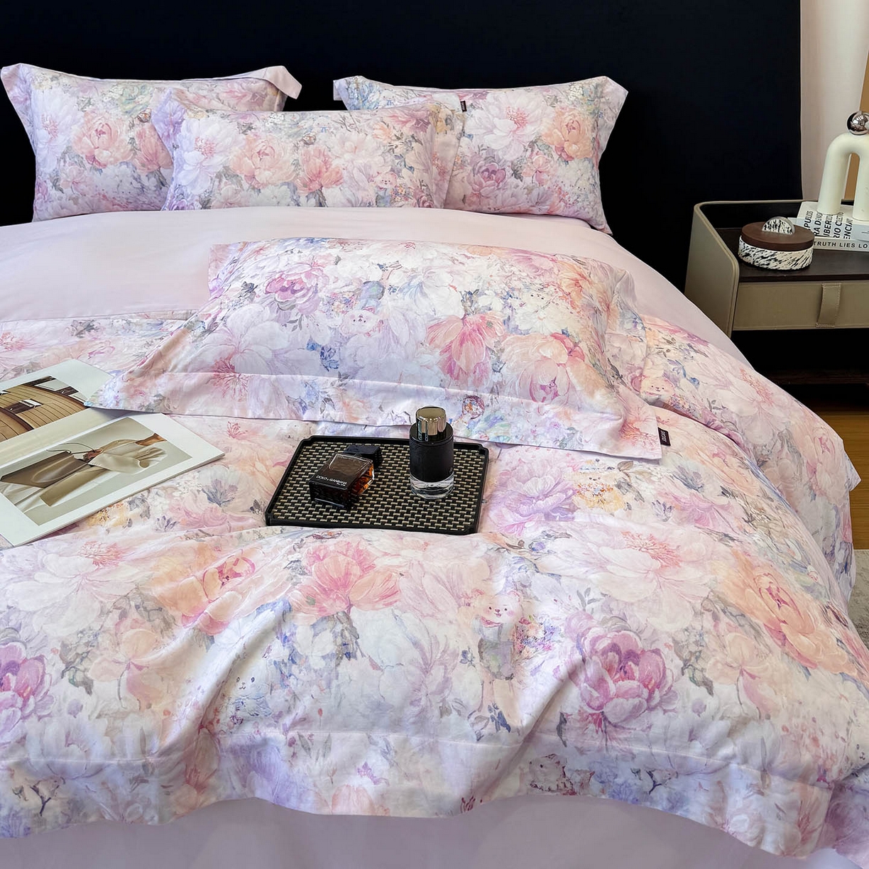 91家纺网 家纺一手货源 找家纺 （总）2026新款A类100支长绒棉纯棉四件套全棉数码印花被套床单床笠田园风床上用品