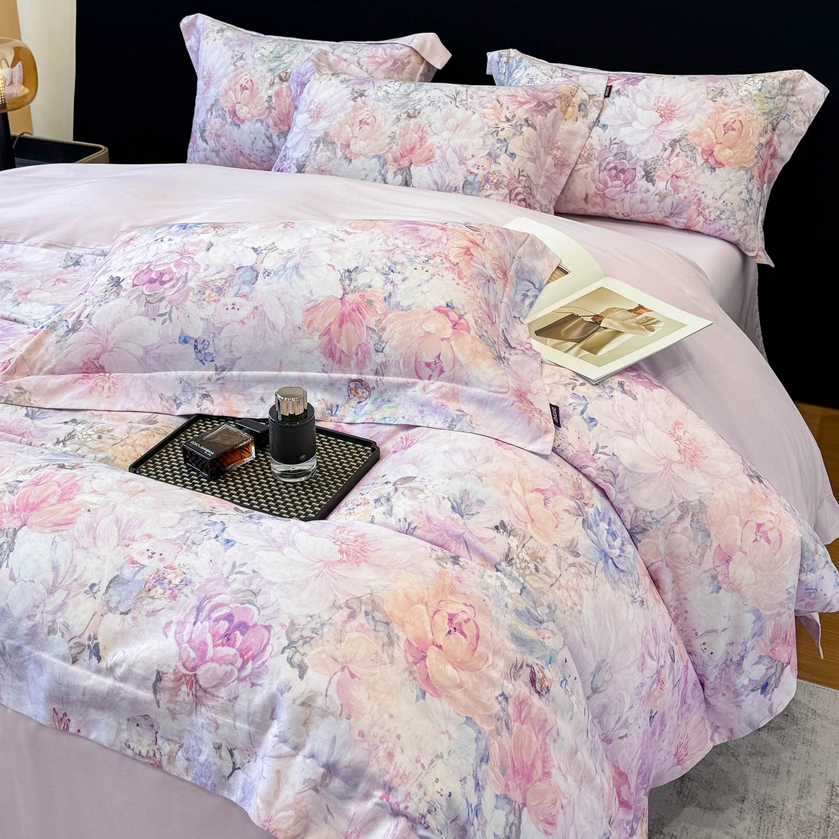 91家纺网 家纺一手货源 找家纺 （总）2026新款A类100支长绒棉纯棉四件套全棉数码印花被套床单床笠田园风床上用品