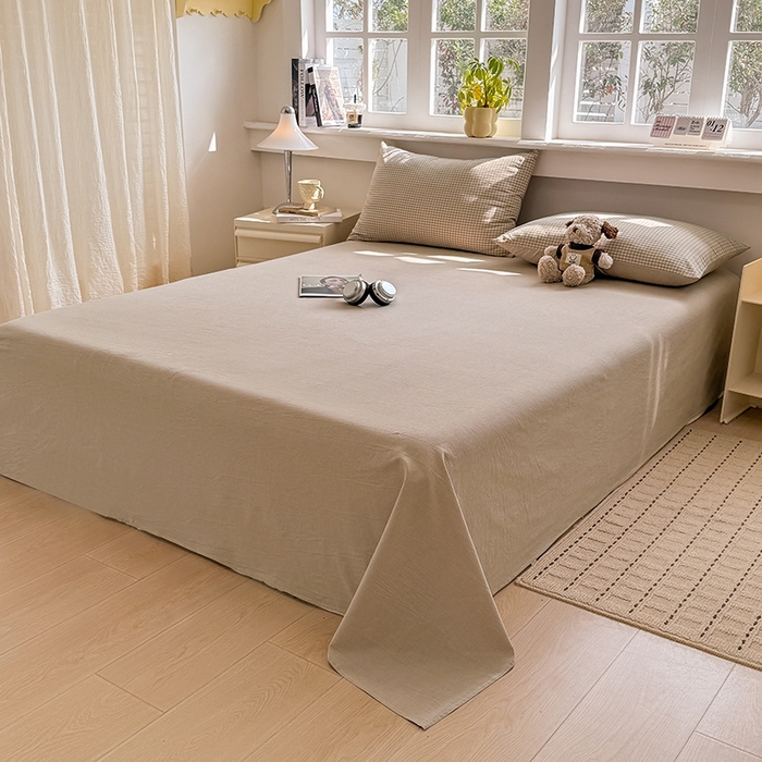 91家纺网 家纺一手货源 找家纺 梦依依 2026新款全棉色织水洗棉大豆被四件套系列 琥珀灰