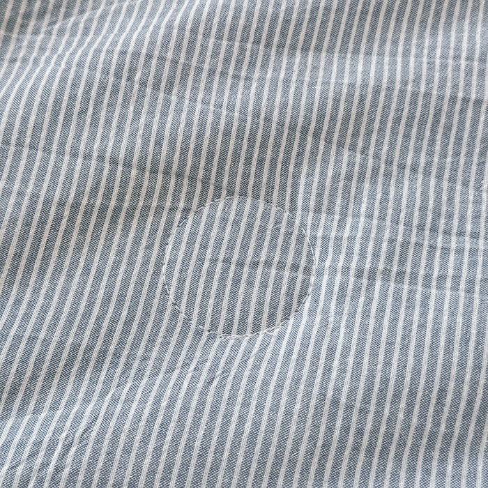 91家纺网 家纺一手货源 找家纺 梦依依 2026新款全棉色织水洗棉大豆被四件套系列 蓝细条