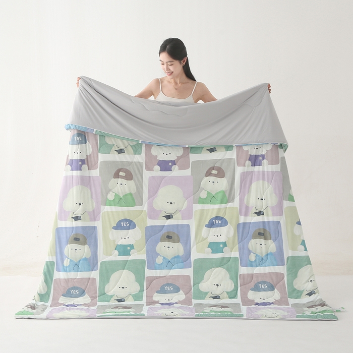 91家纺网 家纺一手货源 找家纺 天之悦家纺 2026新款夏被大版数码云母冰丝夏凉被空调被 大头贴