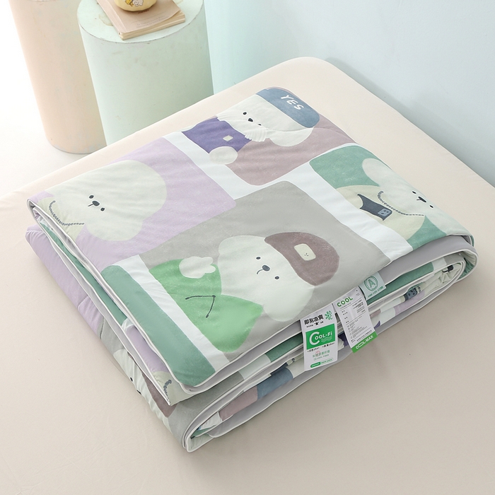 91家纺网 家纺一手货源 找家纺 天之悦家纺 2026新款夏被大版数码云母冰丝夏凉被空调被 大头贴