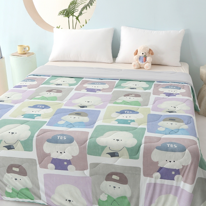 91家纺网 家纺一手货源 找家纺 天之悦家纺 2026新款夏被大版数码云母冰丝夏凉被空调被 大头贴