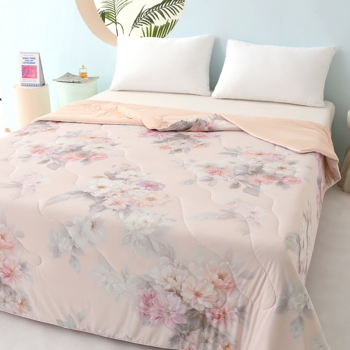 91家纺网 家纺一手货源 找家纺 天之悦家纺 2026新款夏被大版数码云母冰丝夏凉被空调被 尔雅玉