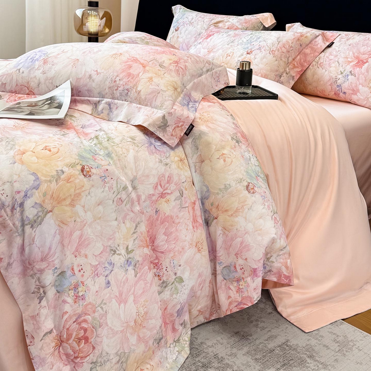 （总）2026新款A类100支长绒棉纯棉四件套全棉数码印花被套床单床笠田园风床上用品