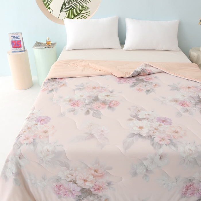 91家纺网 家纺一手货源 找家纺 天之悦家纺 2026新款夏被大版数码云母冰丝夏凉被空调被 尔雅玉