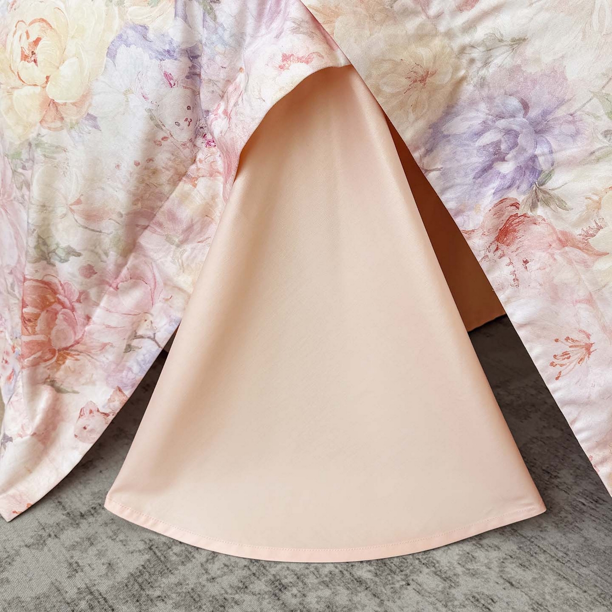 91家纺网 家纺一手货源 找家纺 2026新款A类100支长绒棉纯棉四件套全棉数码印花被套床单床笠田园风床上用品 忆梦-粉