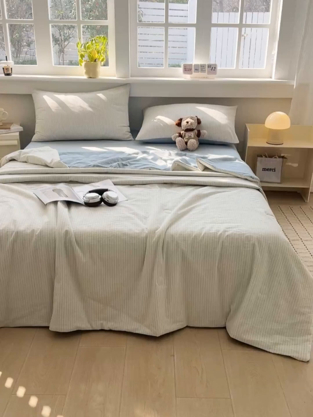 91家纺网 家纺一手货源 找家纺 梦依依 2026新款全棉色织水洗棉大豆被四件套系列 玛丽兰