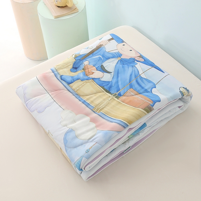 91家纺网 家纺一手货源 找家纺 天之悦家纺 2026新款夏被大版数码云母冰丝夏凉被空调被 哈利城堡