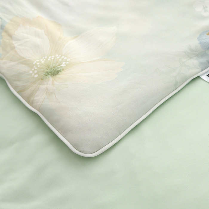 91家纺网 家纺一手货源 找家纺 天之悦家纺 2026新款夏被大版数码云母冰丝夏凉被空调被 曼迪绿