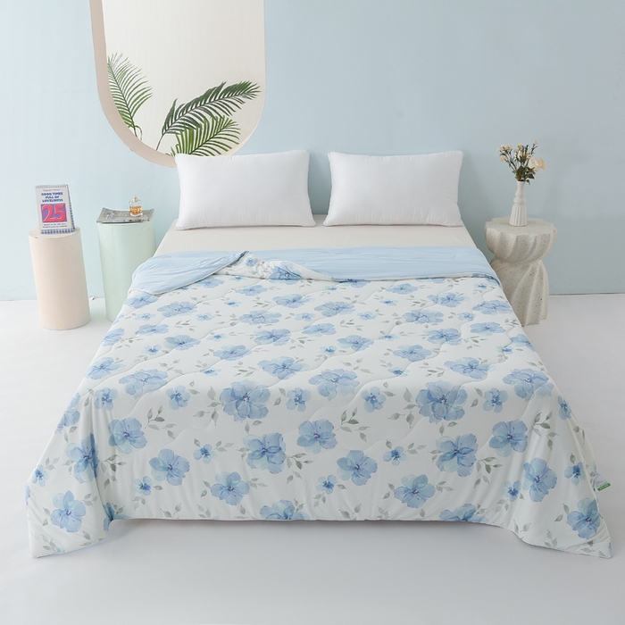 91家纺网 家纺一手货源 找家纺 天之悦家纺 2026新款夏被大版数码云母冰丝夏凉被空调被 美娜兰