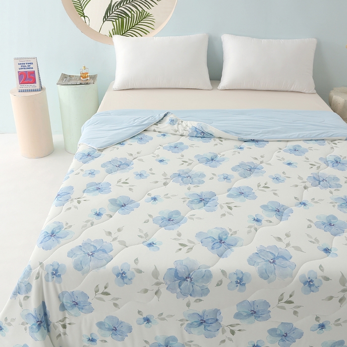 91家纺网 家纺一手货源 找家纺 天之悦家纺 2026新款夏被大版数码云母冰丝夏凉被空调被 美娜兰