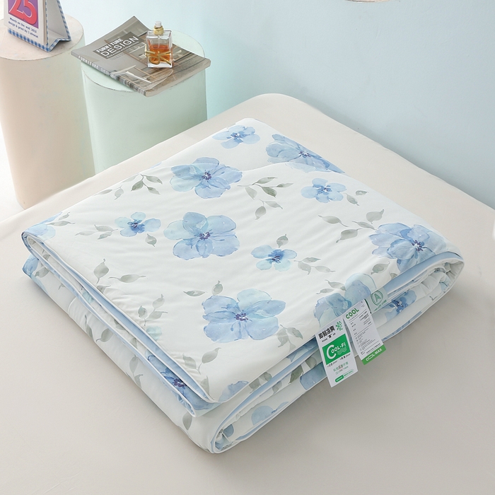 91家纺网 家纺一手货源 找家纺 天之悦家纺 2026新款夏被大版数码云母冰丝夏凉被空调被 美娜兰