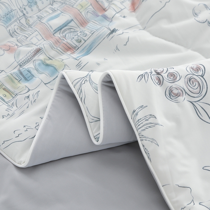 91家纺网 家纺一手货源 找家纺 天之悦家纺 2026新款夏被大版数码云母冰丝夏凉被空调被 梦幻岛屿