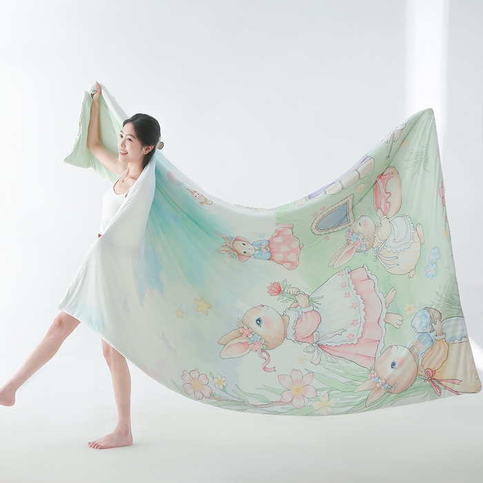 91家纺网 家纺一手货源 找家纺 天之悦家纺 2026新款夏被大版数码云母冰丝夏凉被空调被 梦幻时刻