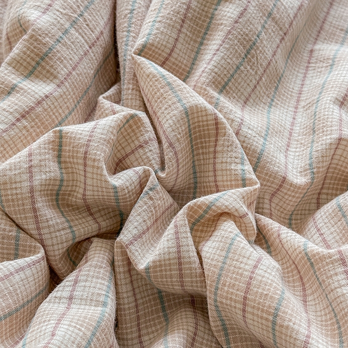 91家纺网 家纺一手货源 找家纺 梦依依 2026新款全棉色织水洗棉大豆被四件套系列 柠檬卡其