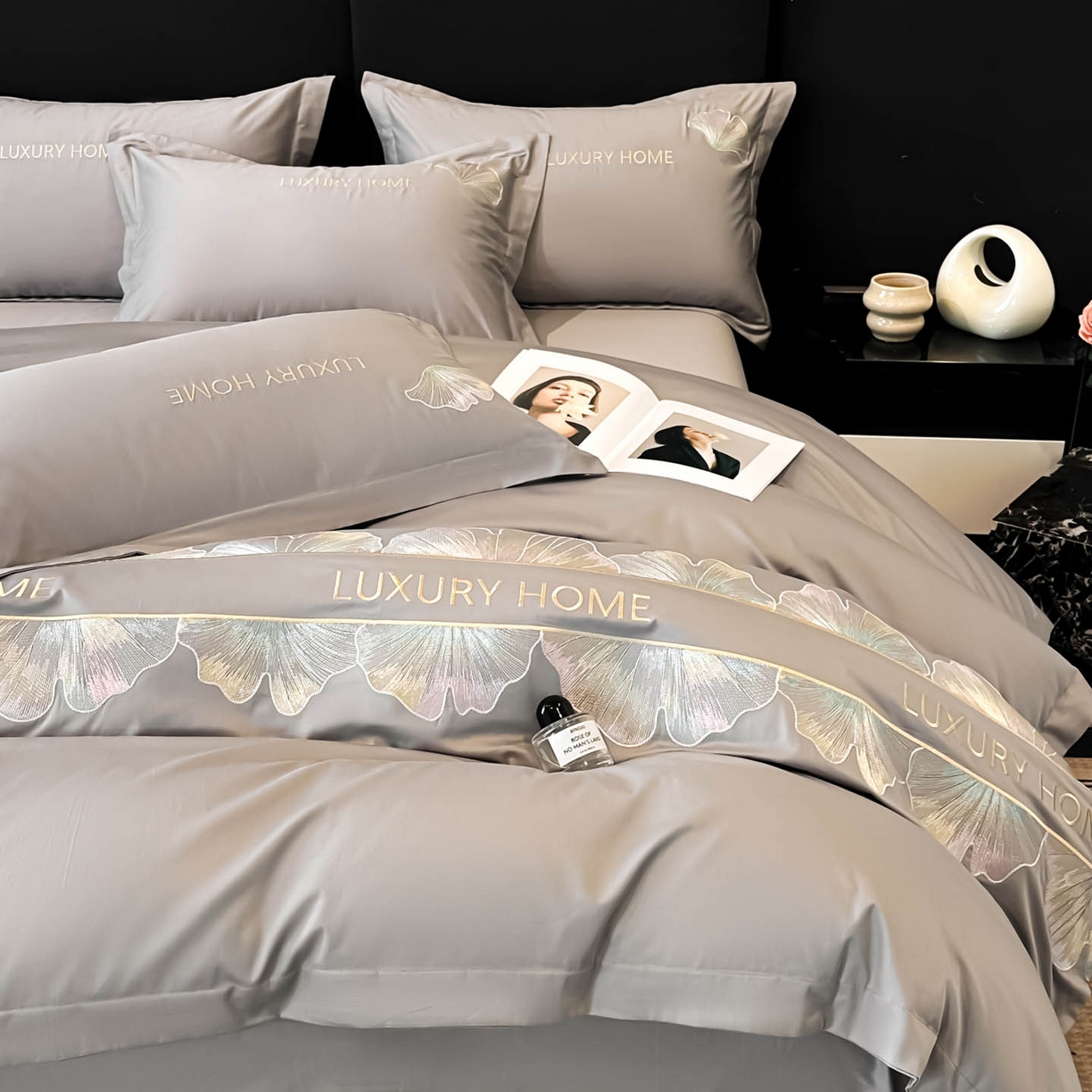 91家纺网 家纺一手货源 找家纺 犇牛仓储供应链 2026新款A类全棉刺绣四件套-花漾 花漾-星辰灰