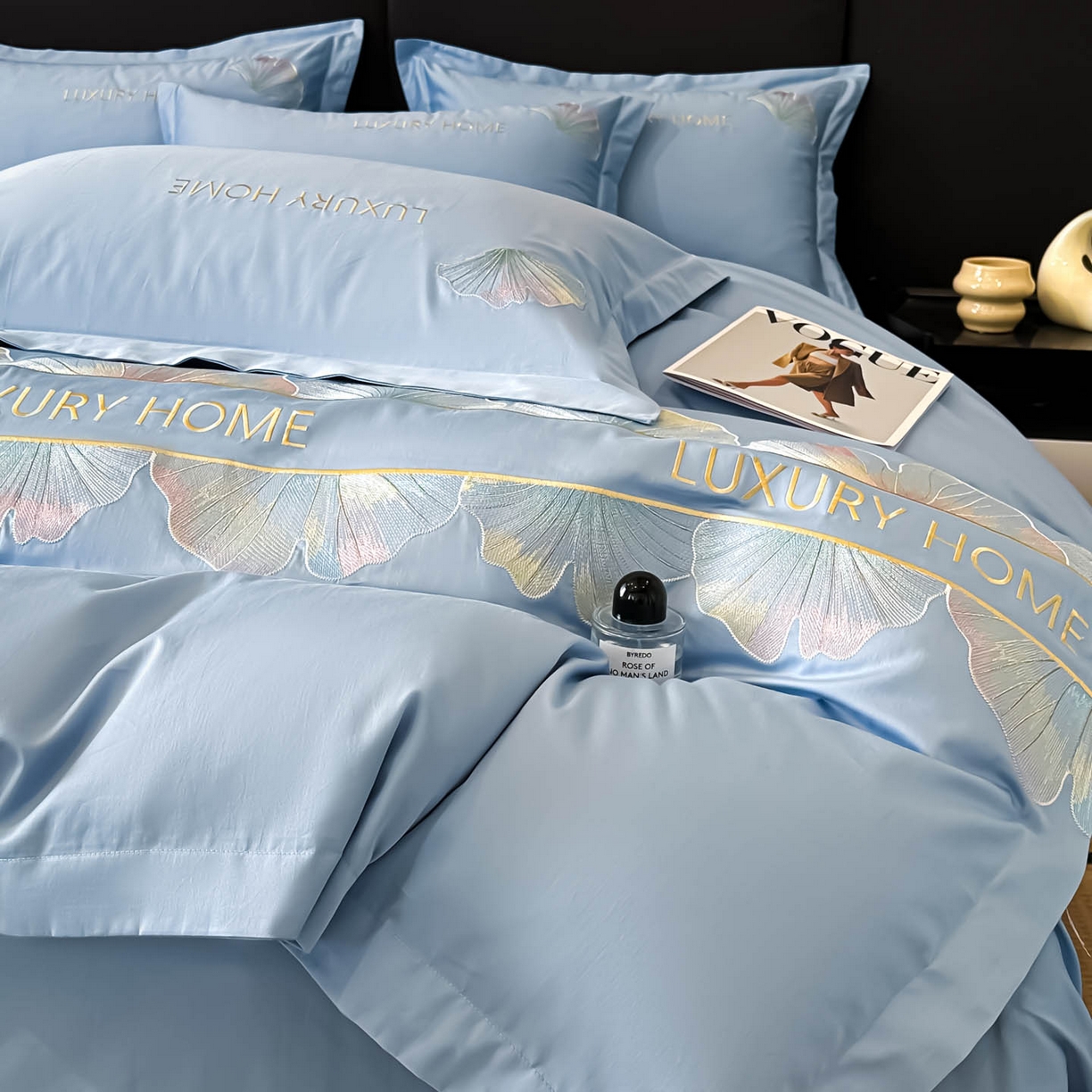 91家纺网 家纺一手货源 找家纺 犇牛仓储供应链 2026新款A类全棉刺绣四件套-花漾 花漾-柔雾蓝