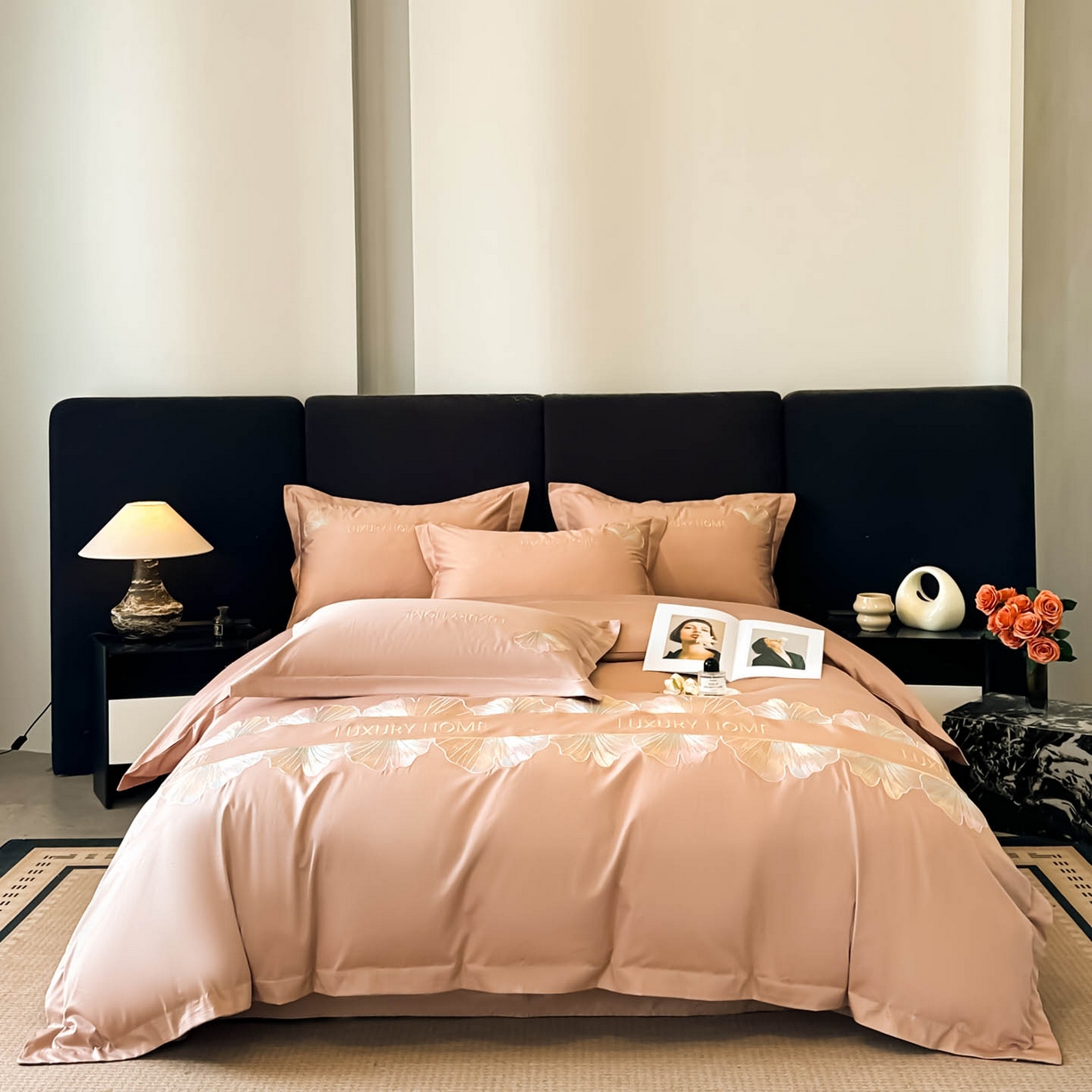 犇牛仓储供应链 2026新款A类全棉刺绣四件套-花漾 花漾-香槟色