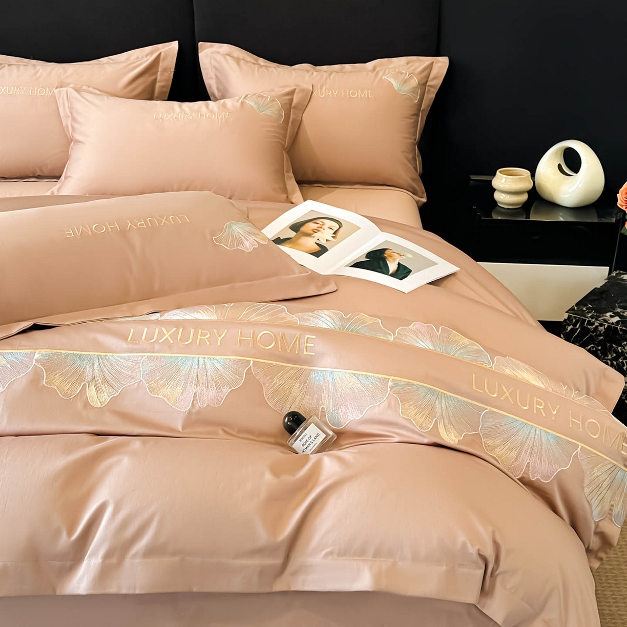 91家纺网 家纺一手货源 找家纺 犇牛仓储供应链 2026新款A类全棉刺绣四件套-花漾 花漾-香槟色