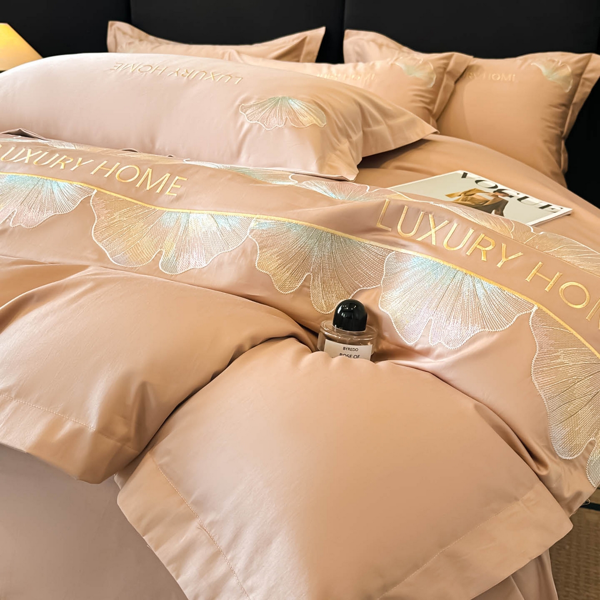 91家纺网 家纺一手货源 找家纺 犇牛仓储供应链 2026新款A类全棉刺绣四件套-花漾 花漾-香槟色