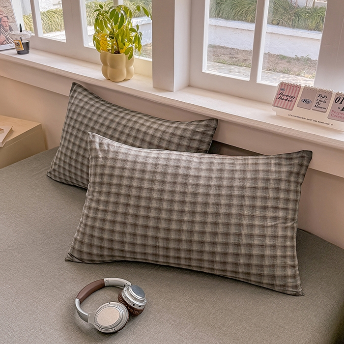 91家纺网 家纺一手货源 找家纺 梦依依 2026新款全棉色织水洗棉大豆被四件套系列 云岫兰咖