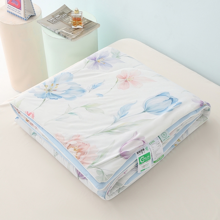 91家纺网 家纺一手货源 找家纺 天之悦家纺 2026新款夏被大版数码云母冰丝夏凉被空调被 清雅