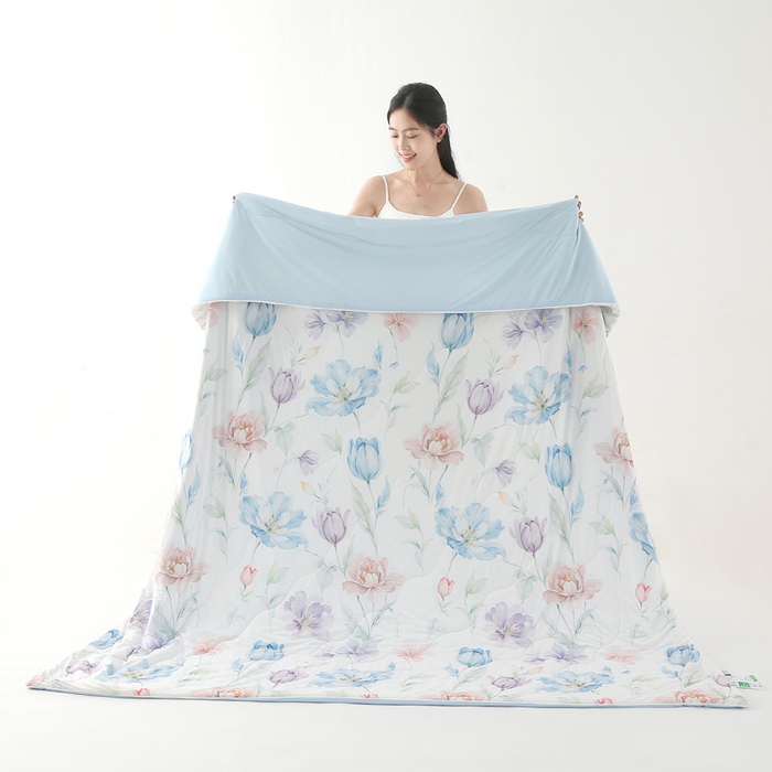 91家纺网 家纺一手货源 找家纺 天之悦家纺 2026新款夏被大版数码云母冰丝夏凉被空调被 清雅