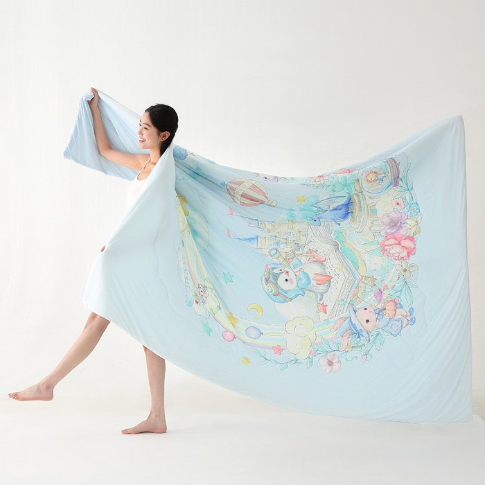 91家纺网 家纺一手货源 找家纺 天之悦家纺 2026新款夏被大版数码云母冰丝夏凉被空调被 天空之城