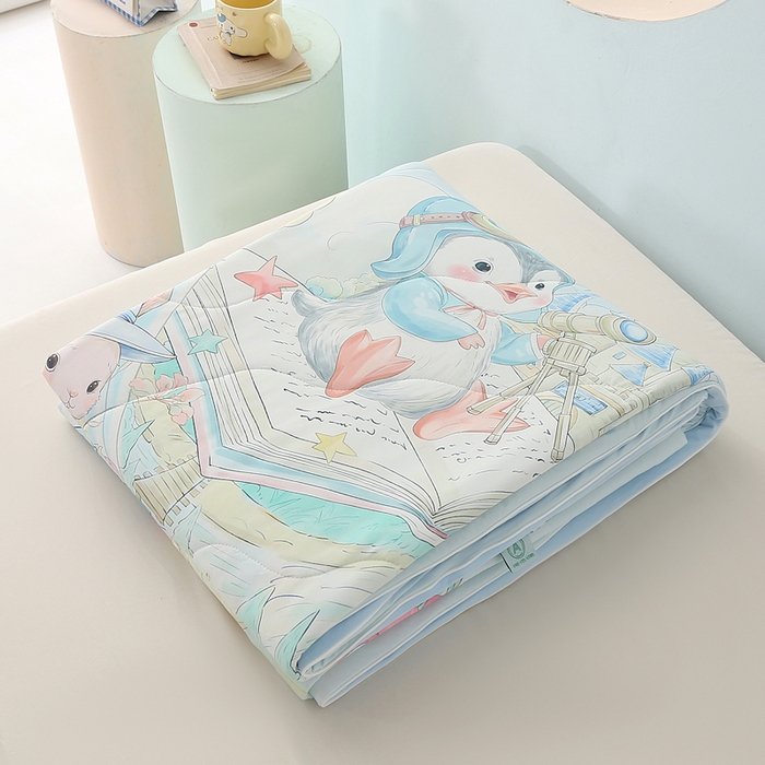 91家纺网 家纺一手货源 找家纺 天之悦家纺 2026新款夏被大版数码云母冰丝夏凉被空调被 天空之城